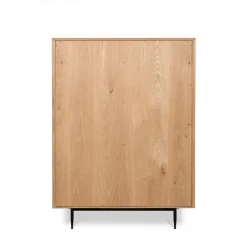 Vetrina alta a 3 livelli in rovere massiccio (98 x 135 cm) Rytm Naturale