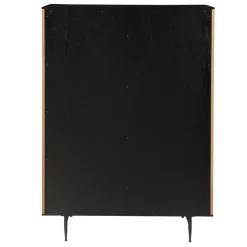 Vetrina alta a 3 livelli in rovere massiccio (98 x 135 cm) Rytm Nero