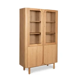 Vetrina 4 ante in rovere massiccio (120 x 190 cm) Oakland Naturale