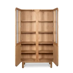 Vetrina 4 ante in rovere massiccio (120 x 190 cm) Oakland Naturale