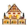 Villaggio di Natale in legno luminoso e musicale a pile (27 x H24 cm) Chalet Svizzero Colorato