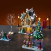 Villaggio di Natale Lemax luminoso Set completo Negozio di alberi di Natale