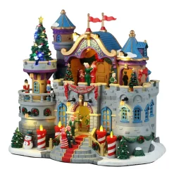 Villaggio di Natale Lemax luminoso, musicale e animato Gala al castello di Babbo Natale