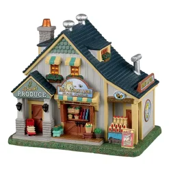 Villaggio di Natale Lemax luminoso Negozio di prodotti freschi