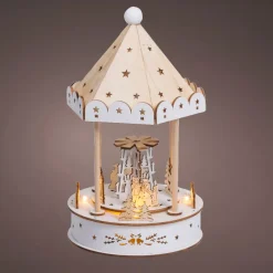 Villaggio di Natale luminoso, animato e musicale a pile (H26 cm) Chiosco