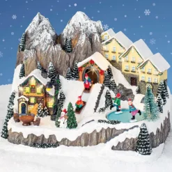 Villaggio di Natale luminoso e musicale Chalet in montagna