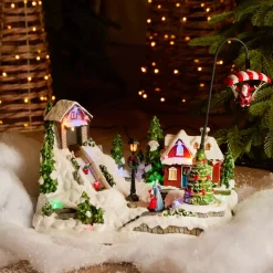 Villaggio di Natale luminoso e animato (H31 cm) Avventure invernali