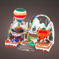 Villaggio di Natale luminoso, animato e musicale (H27 cm) Parco di divertimenti
