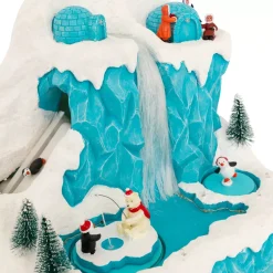 Villaggio di Natale musicale e animato (H26 cm) Banchisa dei pinguini