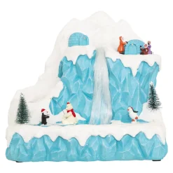 Villaggio di Natale musicale e animato (H26 cm) Banchisa dei pinguini