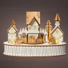 Villaggio natalizio luminoso e musicale a pile in legno (22 x H15 cm) Città di luce