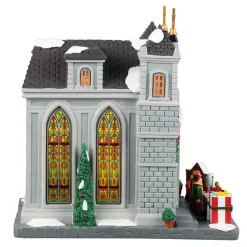 Villagio di Natale Lemax luminoso a pile Chiesa della trinité de Caddington