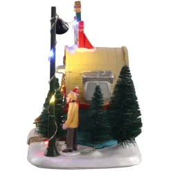 Villagio di Natale Lemax luminoso a pile Venditore di alberi