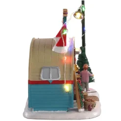 Villagio di Natale Lemax luminoso a pile Venditore di alberi